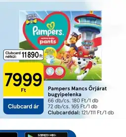 Tesco Pampers Mancs Őrjárat bugyipelenka ajánlat