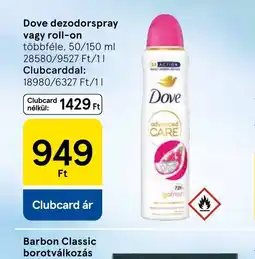 Tesco Dove dezodorspray vagy roll-on ajánlat