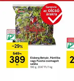 Tesco Elsberg Betyár, Pántlika vagy Puszta csomagolt saláta ajánlat