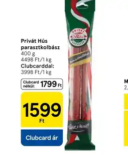 Tesco Privát Hús parasztkolbász ajánlat