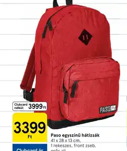 Tesco Paso egyszínű hátizsák ajánlat
