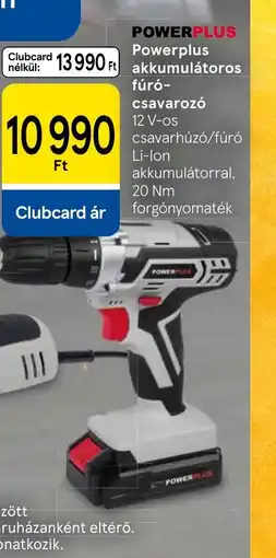Tesco Powerplus akkumulátoros fúr-csavaroz ajánlat