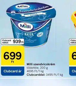 Tesco Milli szendvicskrém ajánlat
