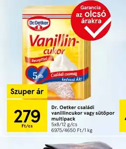 Tesco Dr. Oetker családi vanillincukor vagy sütőpor ajánlat
