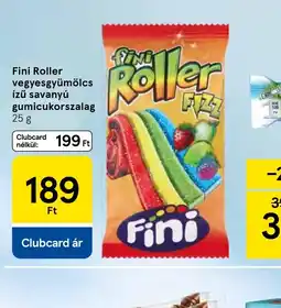 Tesco Fini Roller vegyesgyümölcs ízű savanyú gumicukorszalag ajánlat