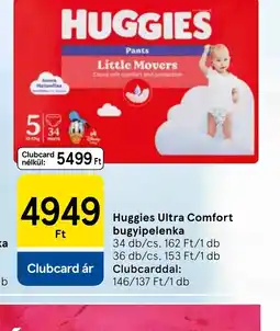 Tesco Huggies Ultra Comfort bugyipelenka ajánlat