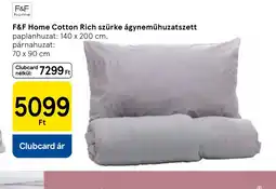 Tesco F&F Home Cotton Rich szürke ágyneműhuzatszett ajánlat