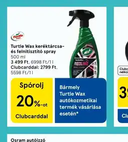 Tesco Turtle Wax keréktárcsa- és felniitisztít spray ajánlat