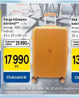 Tesco Sárga közepes bőrönd ajánlat