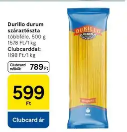 Tesco Durillo durum száraztészta ajánlat