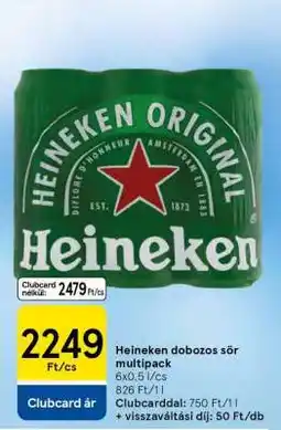 Tesco Heineken dobozos sör multipack ajánlat