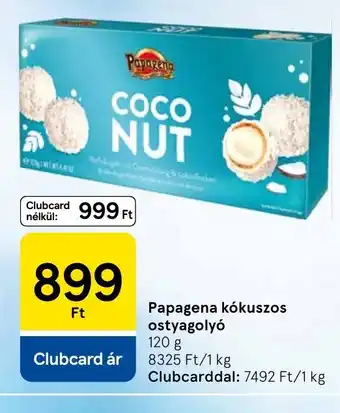 Tesco Papagena kókuszos ostyagolyó ajánlat