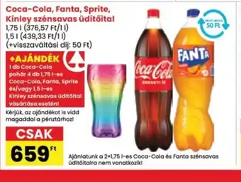 Interspar Coca-Cola, Fanta, Sprite, Kinley szénsavas üdítőital ajánlat