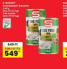 Interspar S-Budget kutyaeledel-konzerv ajánlat