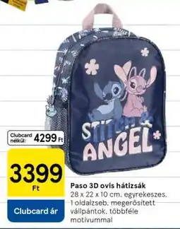 Tesco Paso 3D ovis hátizsák ajánlat