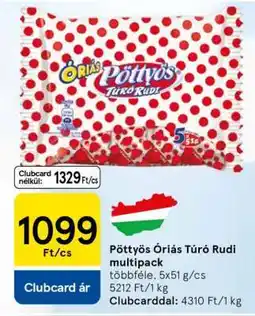 Tesco Pöttyös Óriás Túró Rudi Multipack ajánlat