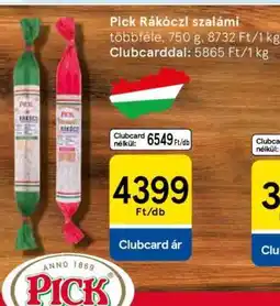 Tesco PICK Rákóczi szalámi ajánlat