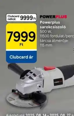 Tesco Powerplus sarokcsiszoló ajánlat