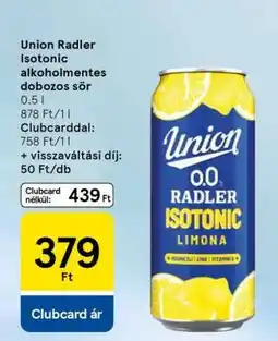 Tesco Union Radler Isotonic alkoholmentes dobozos sör ajánlat