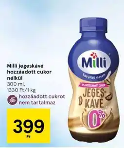 Tesco Milli jegeskávé hozzáadott cukor nélkül ajánlat