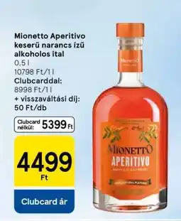 Tesco Mionetto Aperitivo keserű narancs ízű alkoholos ital ajánlat