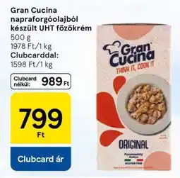Tesco Gran Cucina napraforgóolajból készült UHT főzőkrém ajánlat