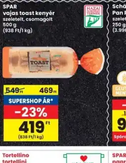 Interspar Spar vajas toast kenyér ajánlat