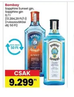 Interspar Bombay Sapphire Sunset gin, Sapphire gin ajánlat