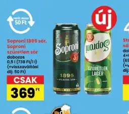 Interspar Soproni 1895 sör, Soproni szűretlen sör ajánlat