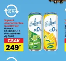 Interspar Soproni alkoholmentes, ízesített sör ajánlat