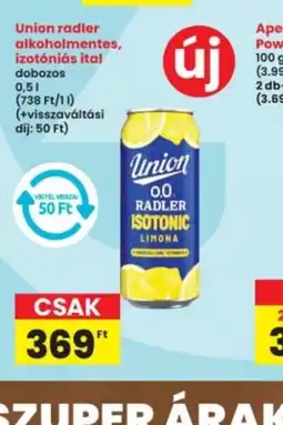 Interspar Union radler alkoholmentes, izotniás ital ajánlat