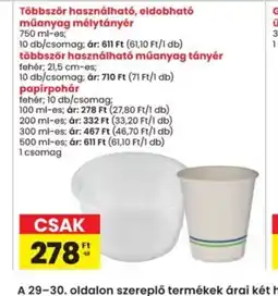 Interspar Többször használhat, eldobhat műanyag mélytányér ajánlat