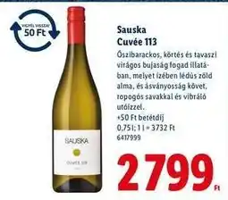 Lidl SAUSKA CUVÉE 113 ajánlat