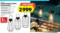 ALDI GEOMETRIKUS LÁMPA NAPELEMMEL ajánlat