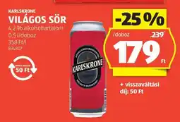ALDI KARLSKRONE VILÁGOS SÖR ajánlat
