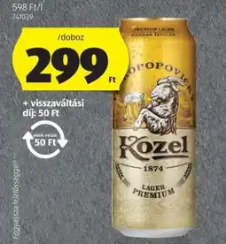 ALDI Kozel Lager Premium ajánlat
