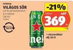 ALDI HEINEKEN Világos sör ajánlat