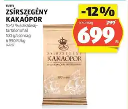 ALDI TUTTI Zsírszegény Kakaópor ajánlat