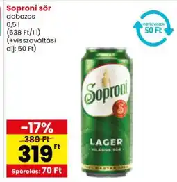 Spar Soproni sör ajánlat