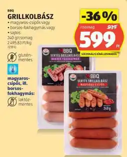 ALDI BBQ Grillkolbász ajánlat
