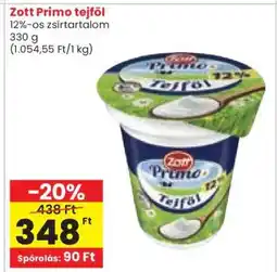 Spar Zott Primo Tejföl ajánlat