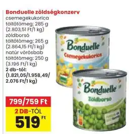 Spar Bonduelle zöldségkonzerv ajánlat