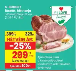 Spar S-BUDGET füstölt, főtt tarja ajánlat