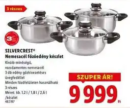Lidl SILVERCREST Nemesacél főzőedény készlet ajánlat