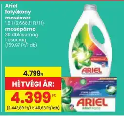 Spar Ariel folyékony mosószer és mosópárna ajánlat