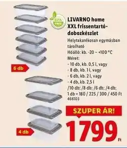 Lidl LIVARNO home XXL frissentartó-dobozkészlet ajánlat