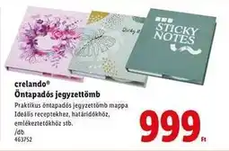 Lidl crelando Öntapadós jegyzettömb ajánlat