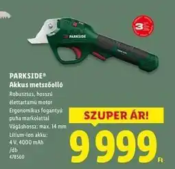 Lidl PARKSIDE Akkus metszőolló ajánlat