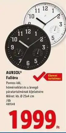 Lidl AURIOL Falióra ajánlat