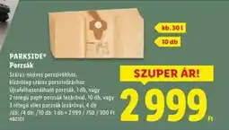 Lidl PARKSIDE Porzsák ajánlat